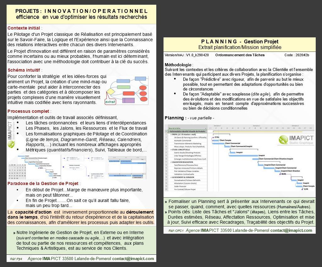 GESTION DE PROJETS : Innovation &#38; Opérationnel - Planning &#38; Coordination
